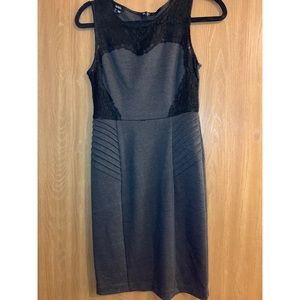 Grey dress with lace detail